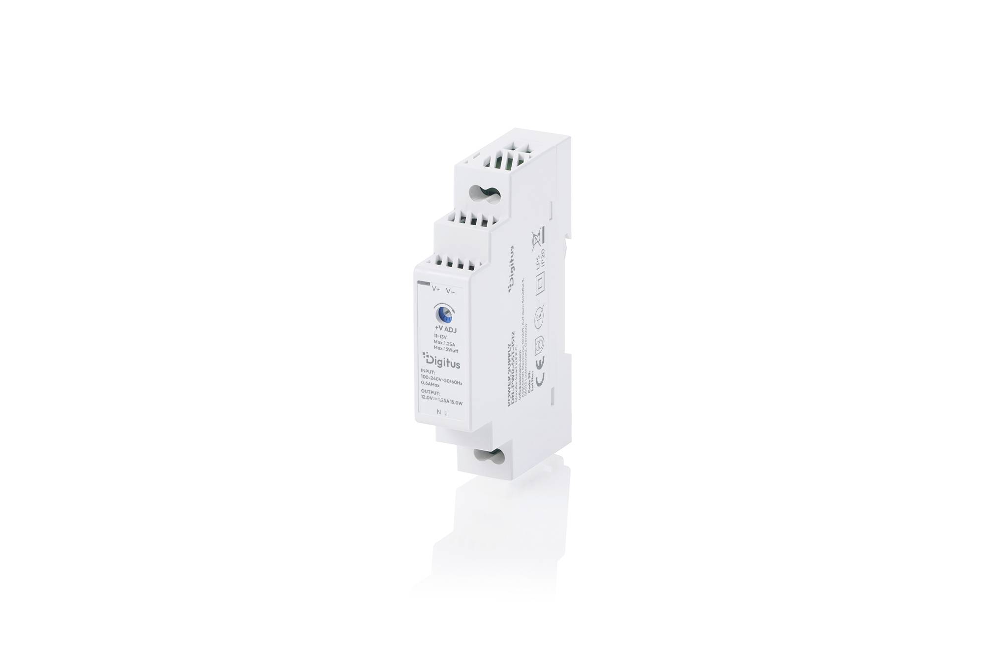 Digitus DN-PWR-SST-1512 DIN-rail netvoeding 12 V/DC 1.25 A 15 W Inhoud 1 stuk(s)