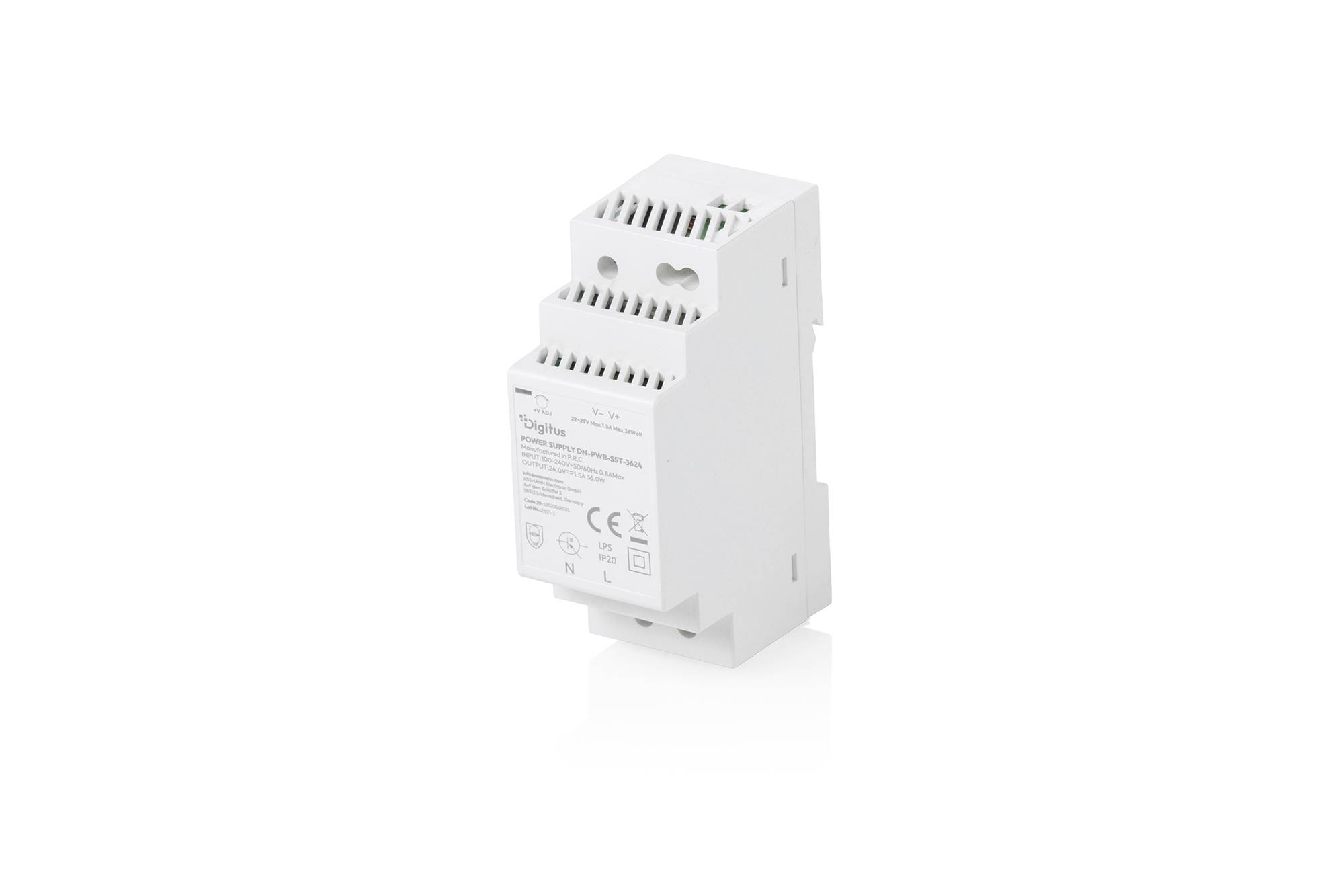 Digitus DN-PWR-SST-3624 DIN-rail netvoeding 24 V/DC 1.5 A 36 W Inhoud 1 stuk(s)