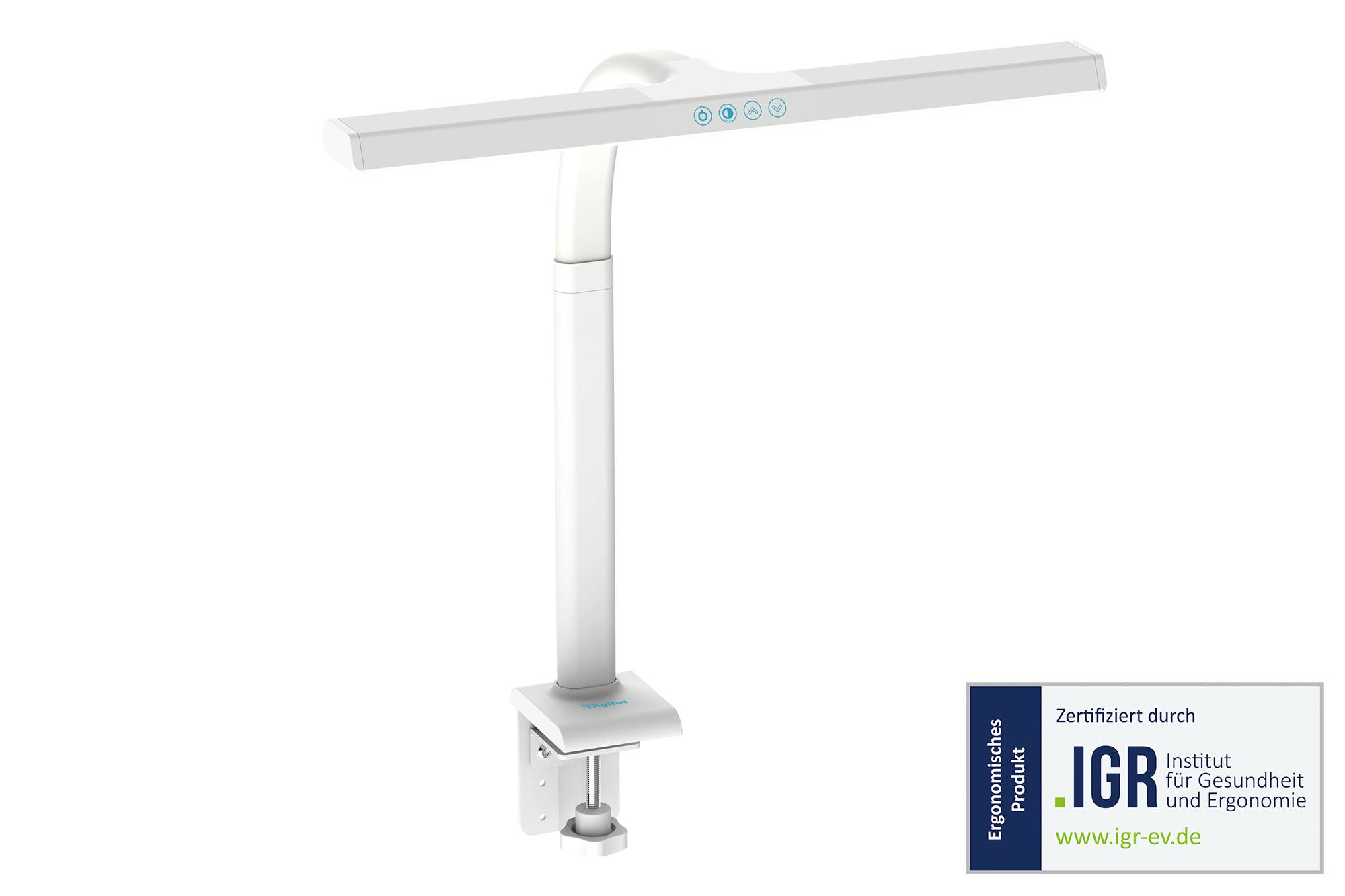 Digitus DA-90491 LED-bureaulamp, LED-bureaulamp met klemvoet, LED-tafellamp, Tafellamp LED, SMD LED 7 W Energielabel: D (A - G) Wit