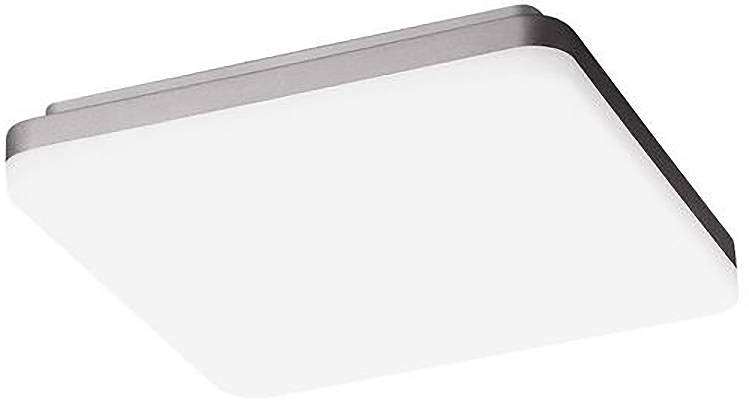 Bijela pravokutna stropna lampa sa zaobljenim kutovima i tamnom odobom, prikazana odozdo na neutralnoj pozadini