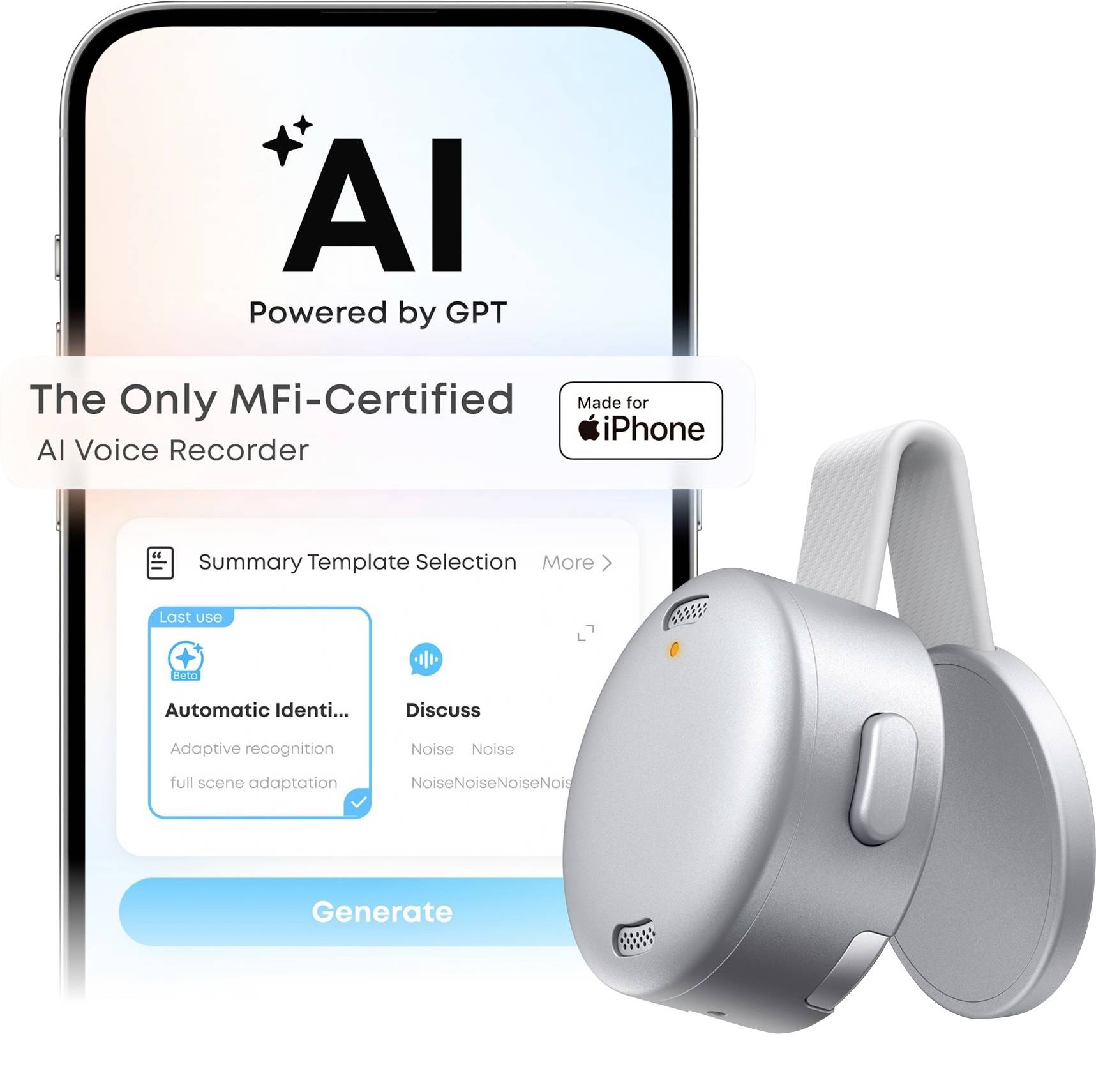 Anker Soundcore Work 64GB Digitaal dicteerapparaat Opnameduur (max.) 250 h Wit