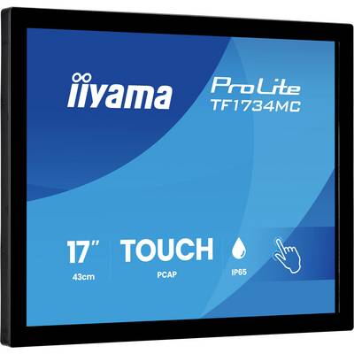Slika proizvoda iiyama ProLite TF1734MC 17-inčnog touch monitora, označena kao 'TOUCH', PCAP i IP65.
