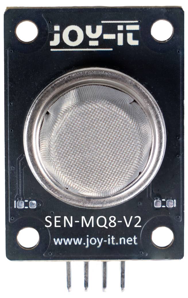 Joy-IT SEN-MQ8-V2 modul plinskog senzora s okruglom mrežastom senzorom i zaglavljem s četiri pina na crnoj pločici