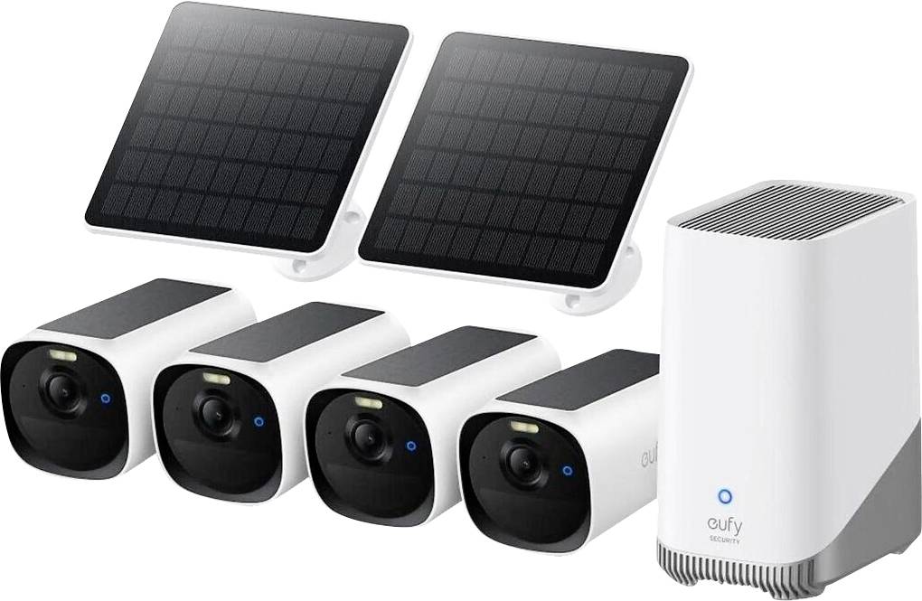 Eufy Cam E40 4-Cam Kit E8144326 IP, Radiografisch-Bewakingscameraset Radiografisch, Draadloos, LAN, WiFi