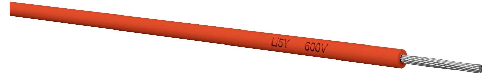 Narančasti električni kabel označen sa LSY 600V s izloženim srebrenim vodičima na jednom kraju.
