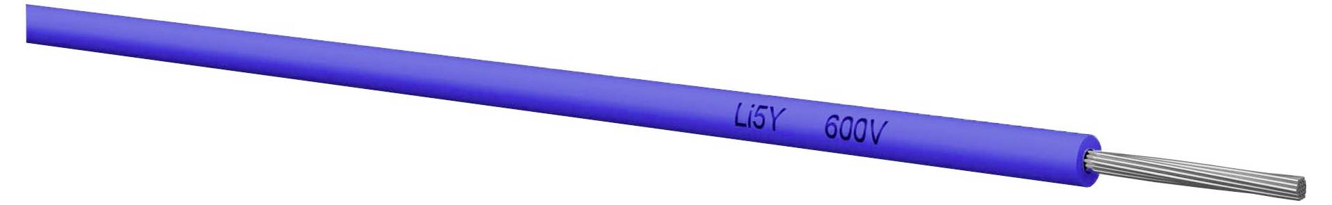 Plava električna kabel označena sa 'U5Y 600V' s izloženim srebrnim žicama na kraju