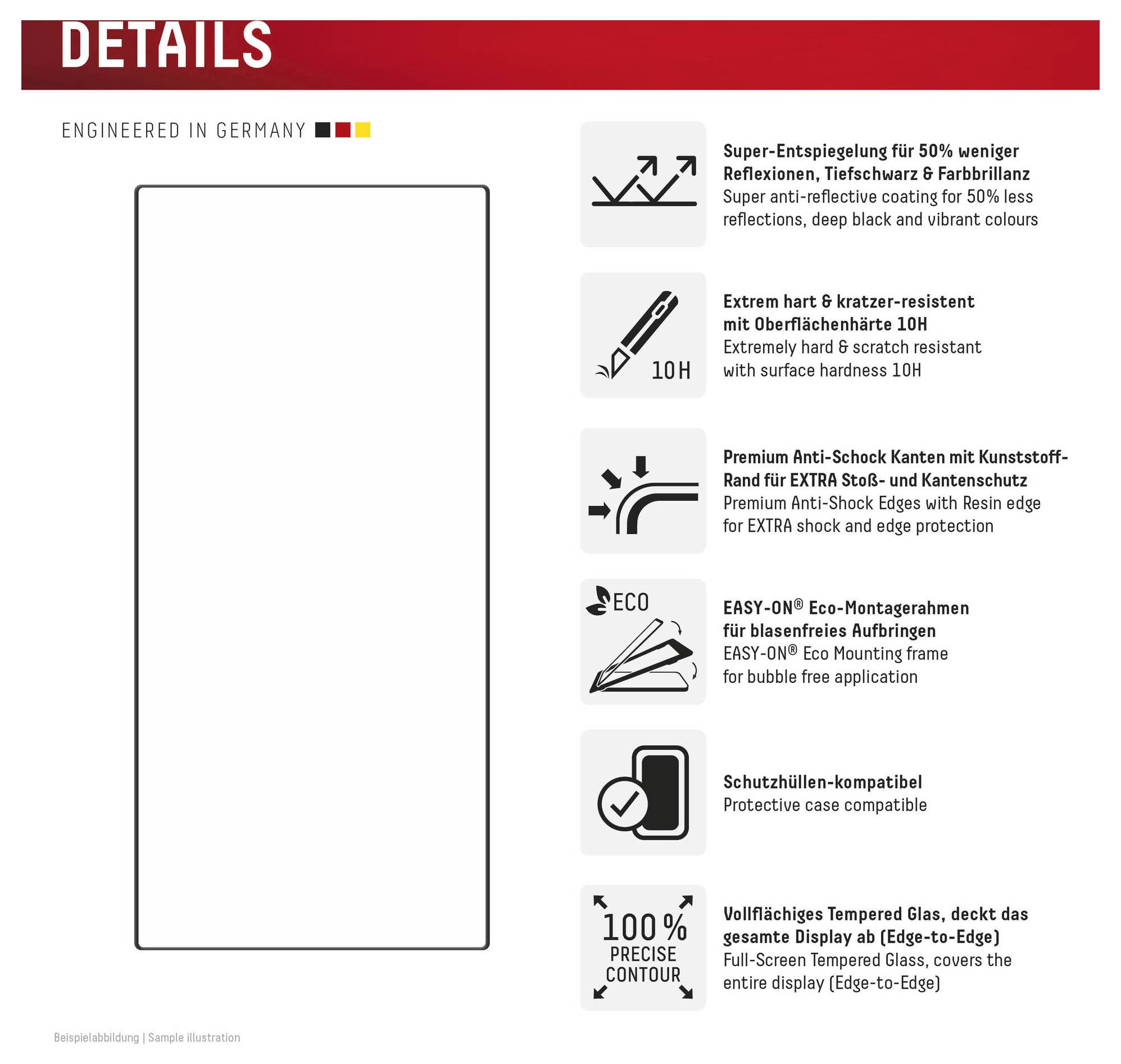 DISPLEX Premium Glass FCAR zaštitno staklo zaslona Samsung Galaxy S24 Ultra 1 St. protiv otisaka prstiju 02042-8