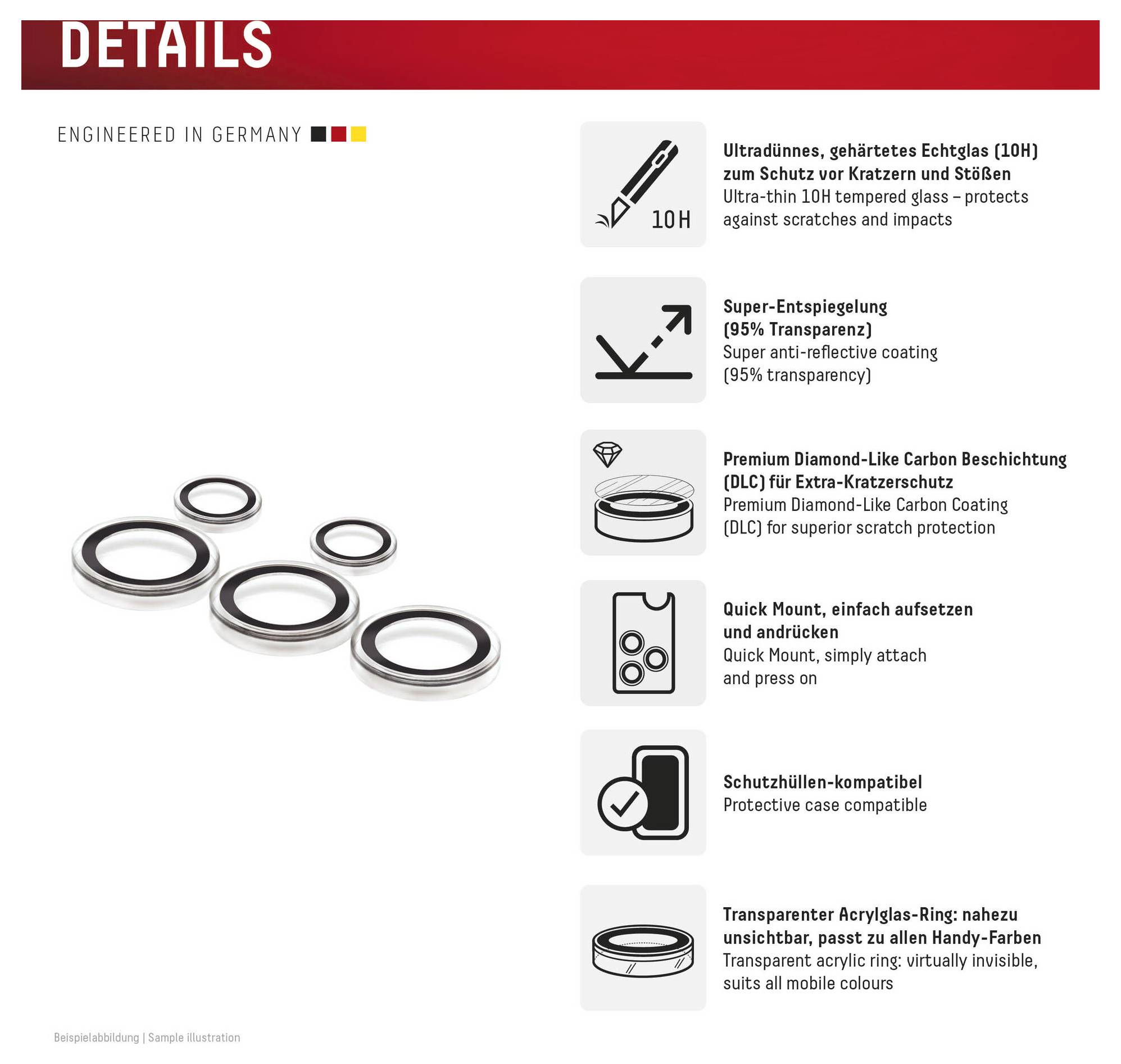DISPLEX CamGlass Single Lens zaštitno staklo kamere Samsung Galaxy S26 Ultra 1 Set protiv otisaka prstiju 02246-1