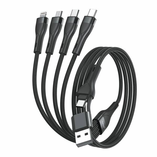 4Smarts USB kabel USB-A utikač, USB-C®, USB-Micro-B utikač, Apple Lightning utikač 1.2 m crna 541023