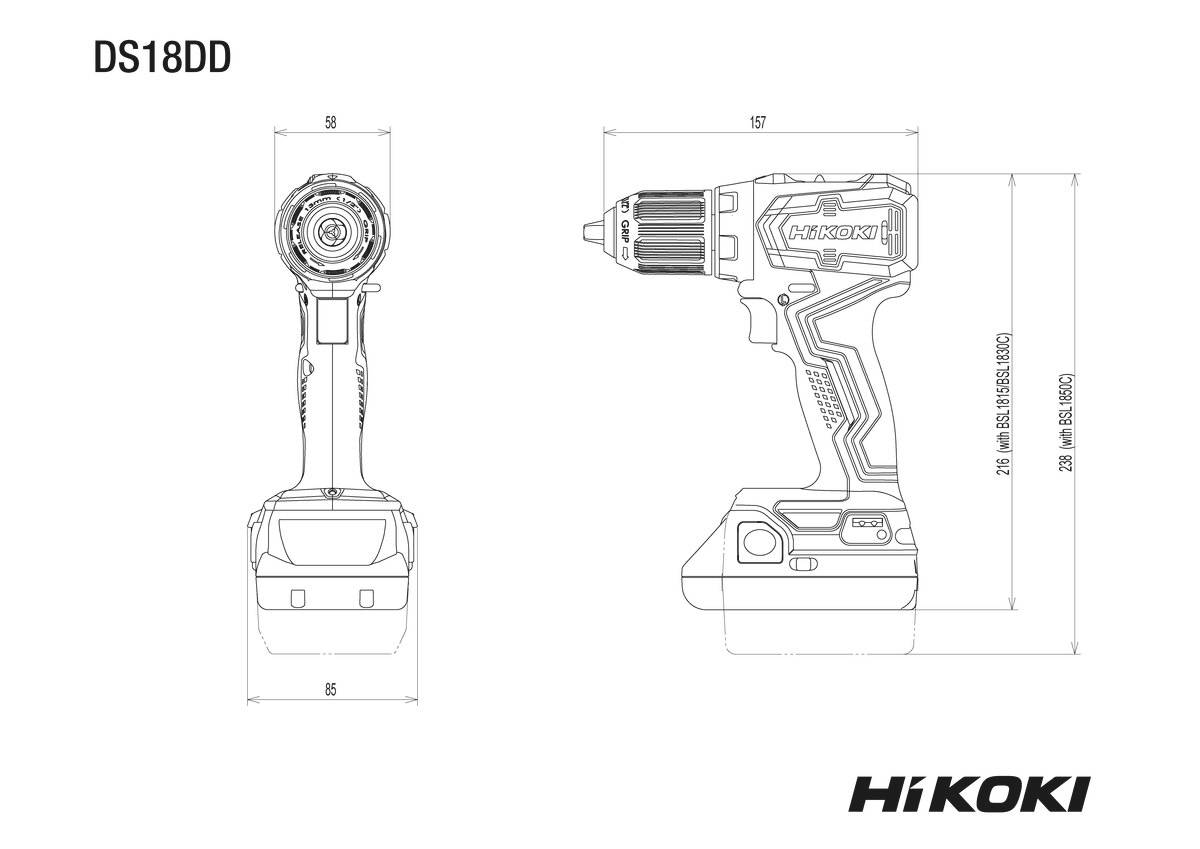 HiKOKI DS18DDWRZ akumulatorska bušilica 18 V 2 Ah Li-Ion uklj. akumulator, uklj. punjač-3