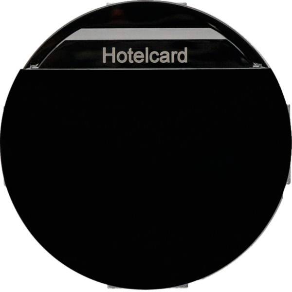 Crni kružni držač hotelske kartice ili znak s natpisom "Hotelcard" na vrhu.