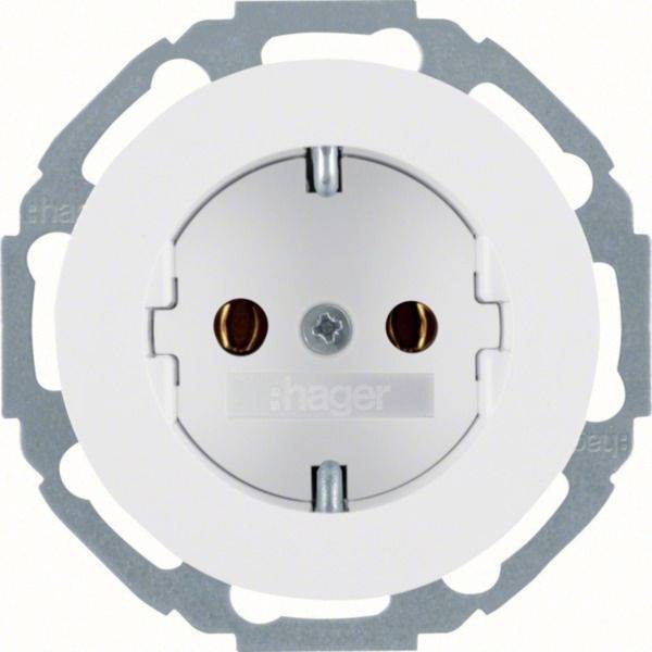 <br>  Hager<br>  utičnica sa zaštitnim kontaktom<br>  <br>  <br>  <br>  <br>  polarno bijela/sjajna<br>  WLS1105WG<br>  1 St.<br>