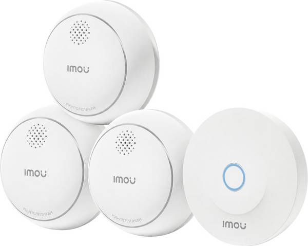 IMOU ZSM1Kit-EU-3-M komplet senzora za upozorenje na dim plus centrala  s kontrolom aplikacije strujni pogon, baterijski pogon (Ø x V) 86 mm x 34.5 mm