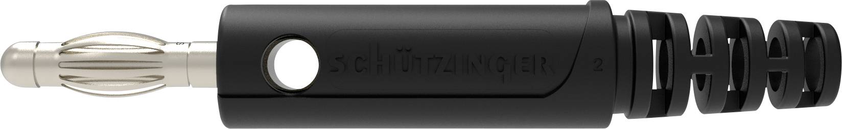 Sch&uuml;tzinger DI FK 9800 L Ni / SW Veerkorfstekker Stekker, recht Stift-&Oslash;: 4 mm Zwart 1 stuk(s) Bulk