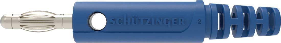 Sch&uuml;tzinger DI FK 9800 L Ni / BL Veerkorfstekker Stekker, recht Stift-&Oslash;: 4 mm Blauw 1 stuk(s) Bulk