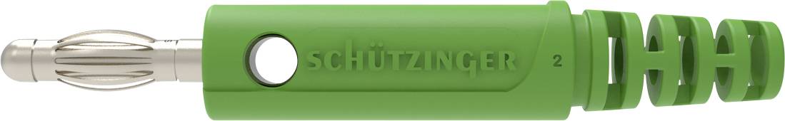 Sch&uuml;tzinger DI FK 9800 L Ni / GN Veerkorfstekker Stekker, recht Stift-&Oslash;: 4 mm Groen 1 stuk(s) Bulk