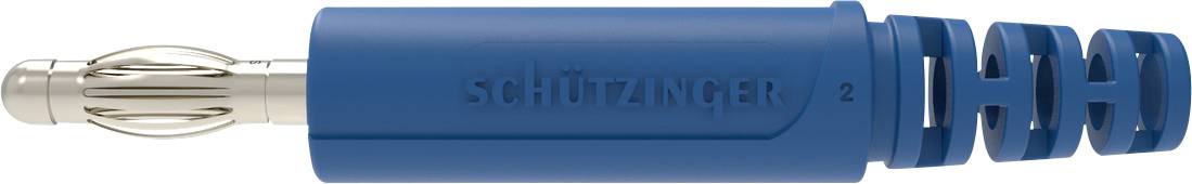 Sch&uuml;tzinger DI FK 9900 L Ni / BL Veerkorfstekker Stekker, recht Stift-&Oslash;: 4 mm Blauw 1 stuk(s)