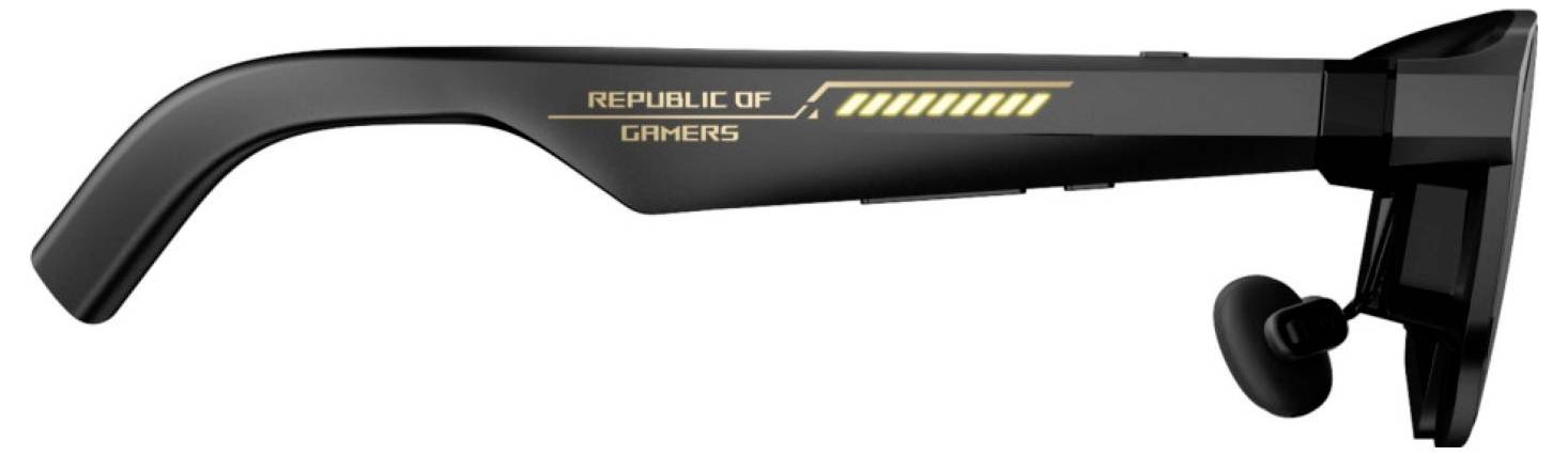 Crni Republic of Gamers stolni nosač za ruku s stezačem i reguliranom zavirom, prikazan s bočne strane na bijeloj pozadini.