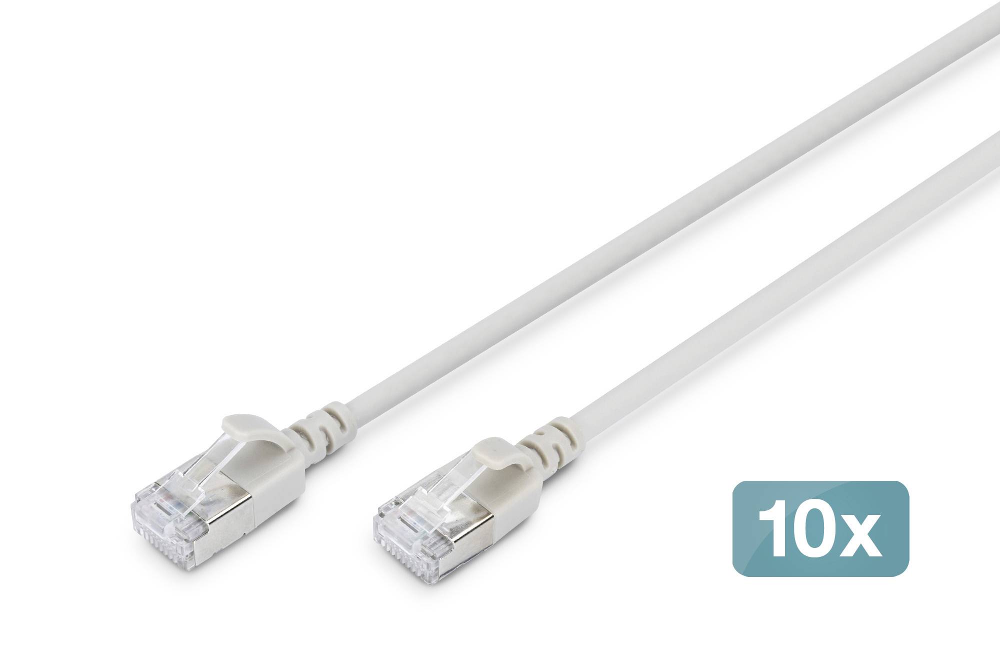 Digitus DK-1632-A-010S-10 RJ45 Netwerkkabel, patchkabel CAT 6A  1 m Grijs  1 stuk(s)