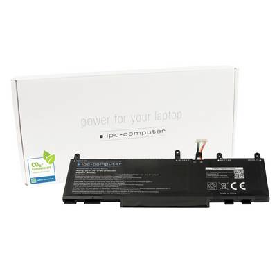 Zamjenski baterija za prijenosno računalo ispred bijele kutije ipc-računala s natpisom 'power for your laptop', s oznakom CO2-kompenzirana.