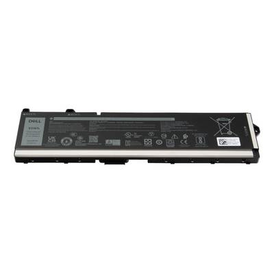 Dell 93Wh baterija za prijenosno računalo prikazana na bijeloj pozadini, s vidljivim natpisima i simbolima recikliranja.