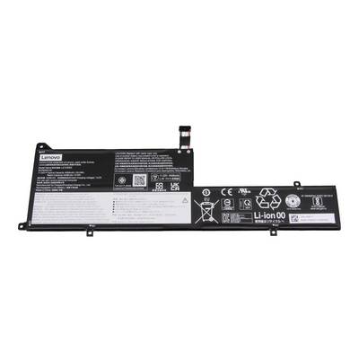Lenovo paket baterije za laptop s naljepnicama i kabelom za povezivanje na bijeloj pozadini.