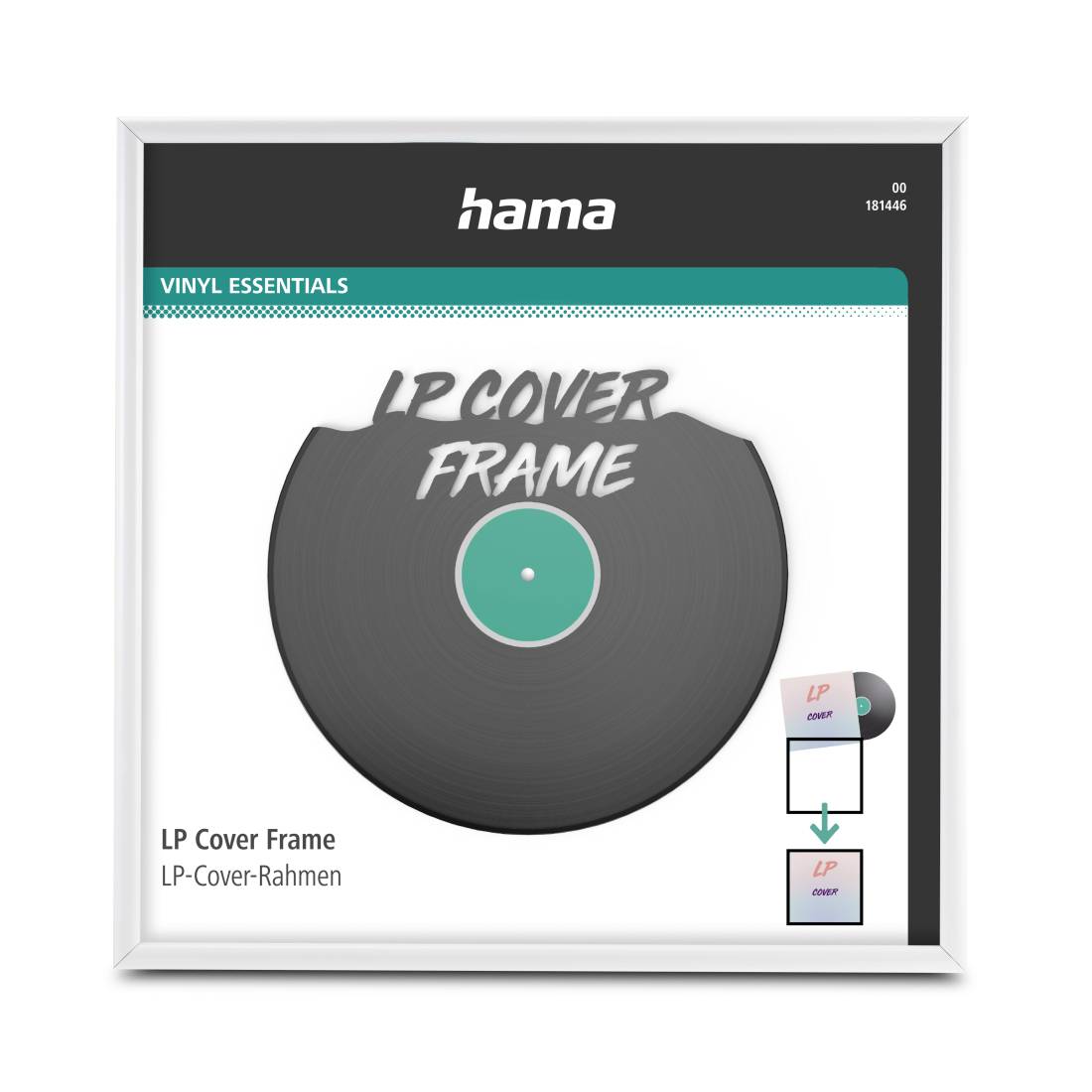 Hama 00181446 LP-cover frame, aluminium, wit, 31,5 x 31,5 cm.