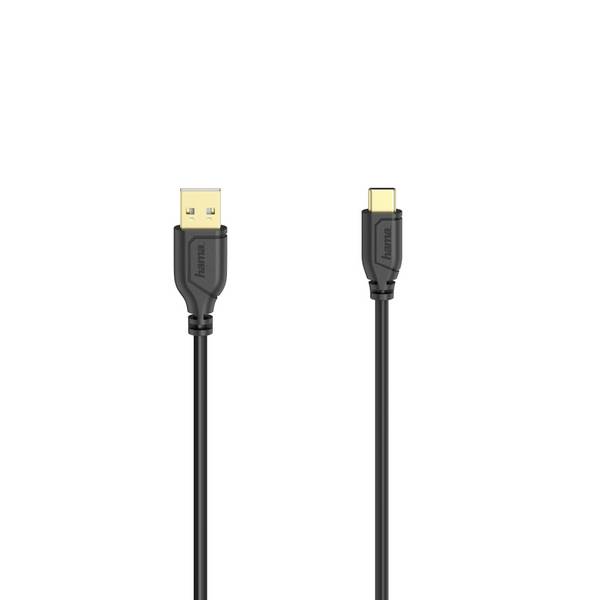 Hama USB-C kabel USB 2.0 USB-C® utikač 0.75 m crna vitka linija 00200634
