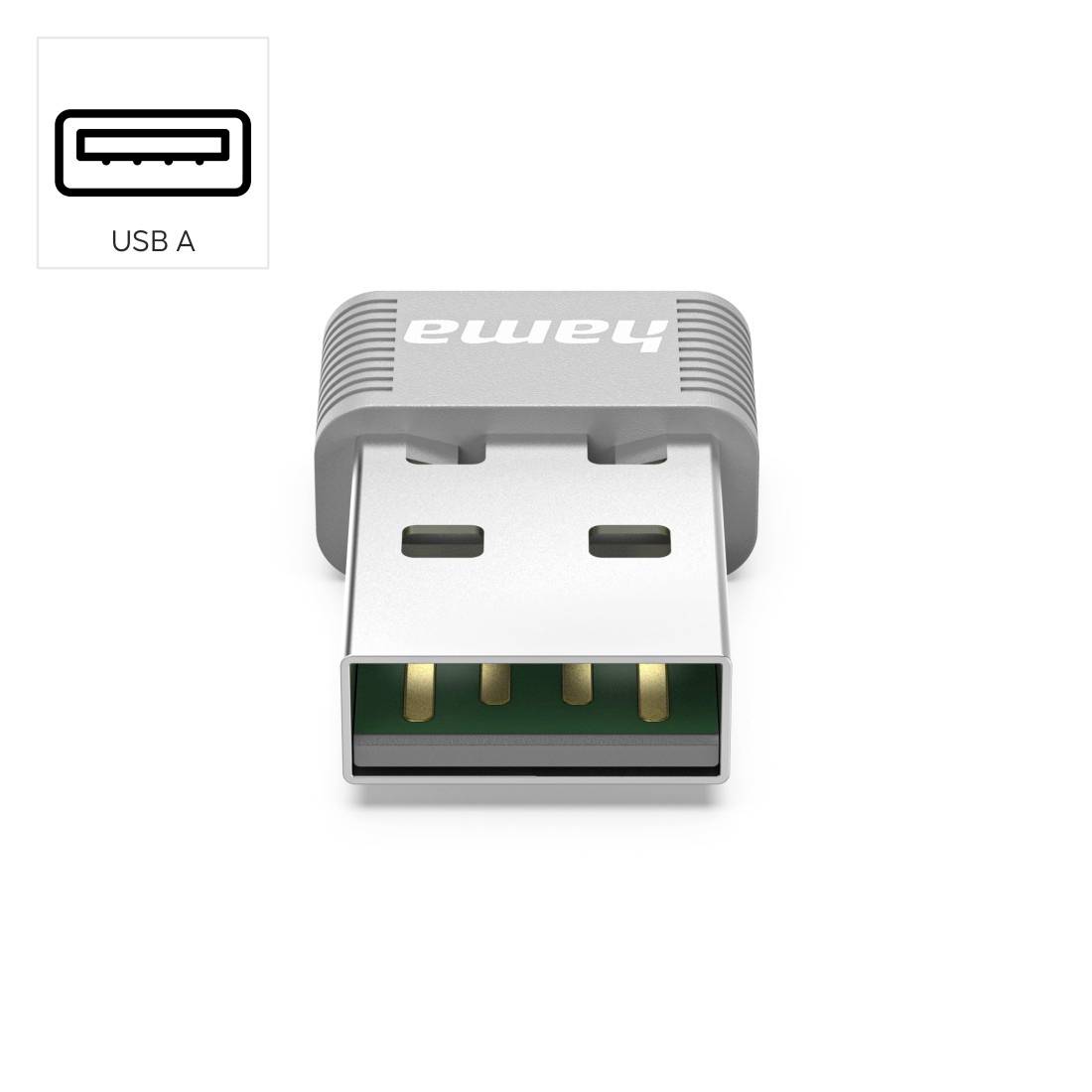 USB A bežični adapter prikazan s malom ikonom oznake "USB A" u gornjem lijevom kutu.