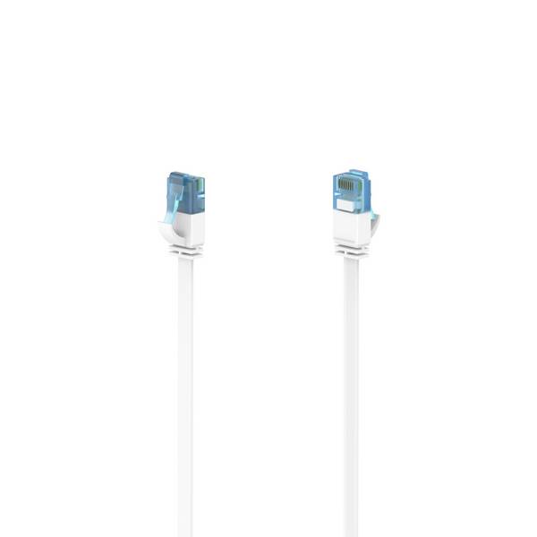 Hama 00200686 RJ45 mrežni kabel, Patch kabel CAT 6a U/UTP 10 m bijela plosnati 1 St.