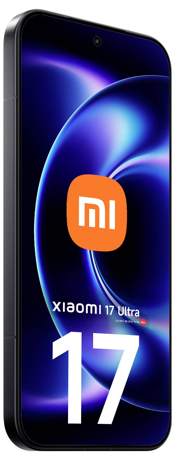 Xiaomi 17 Ultra pametni telefon - prednji prikaz s plavom apstraktnom pozadinom, narančastim logom 'mi' i velikim brendiranjem '17' na ekranu.