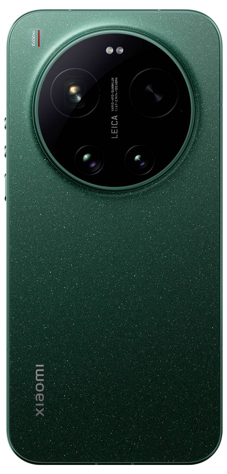Stražnja strana zelenog Xiaomi pametnog telefona s velikim kružnim modulom kamere i dva vidljiva objektiva, prikazana uspravno na bijeloj pozadini.
