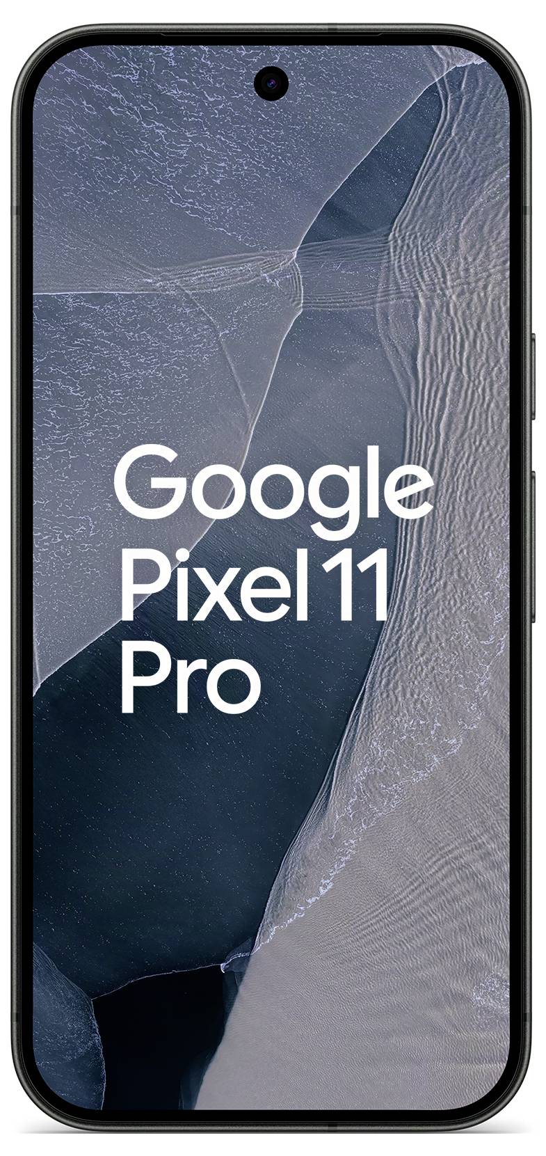 Google Pixel 11 Pro pametni telefon prednji pogled s ekranom koji prikazuje tekst "Google Pixel 11 Pro".