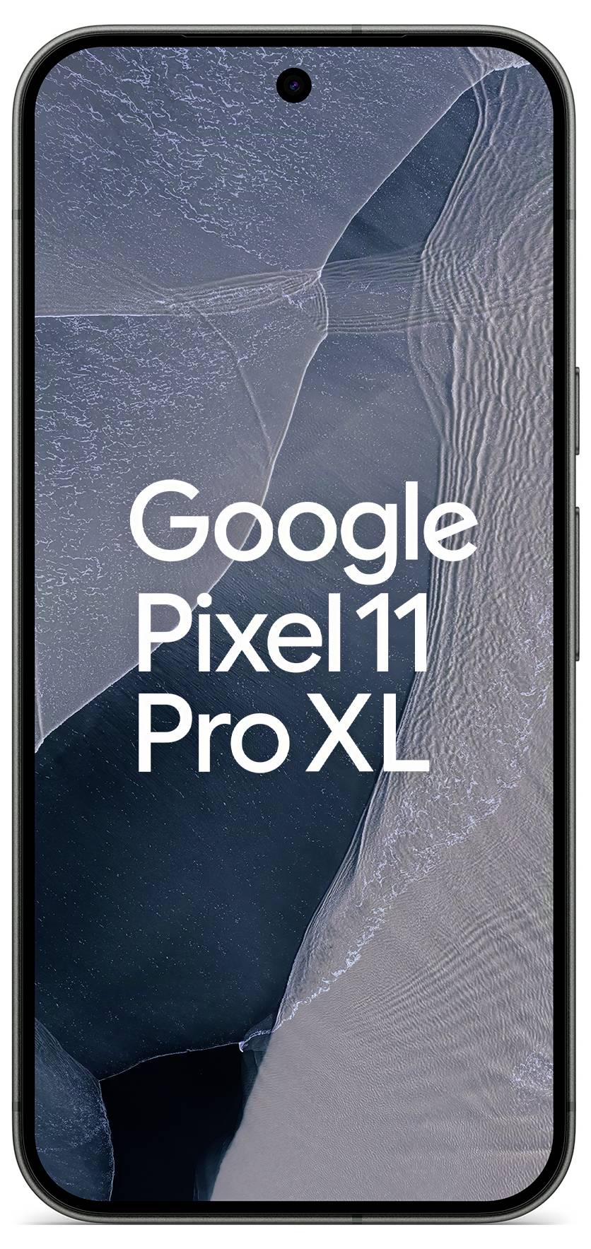 Google Pixel 11 Pro XL pametni telefon prikazan iz prednje perspective s nazivom proizvoda na zaslonu