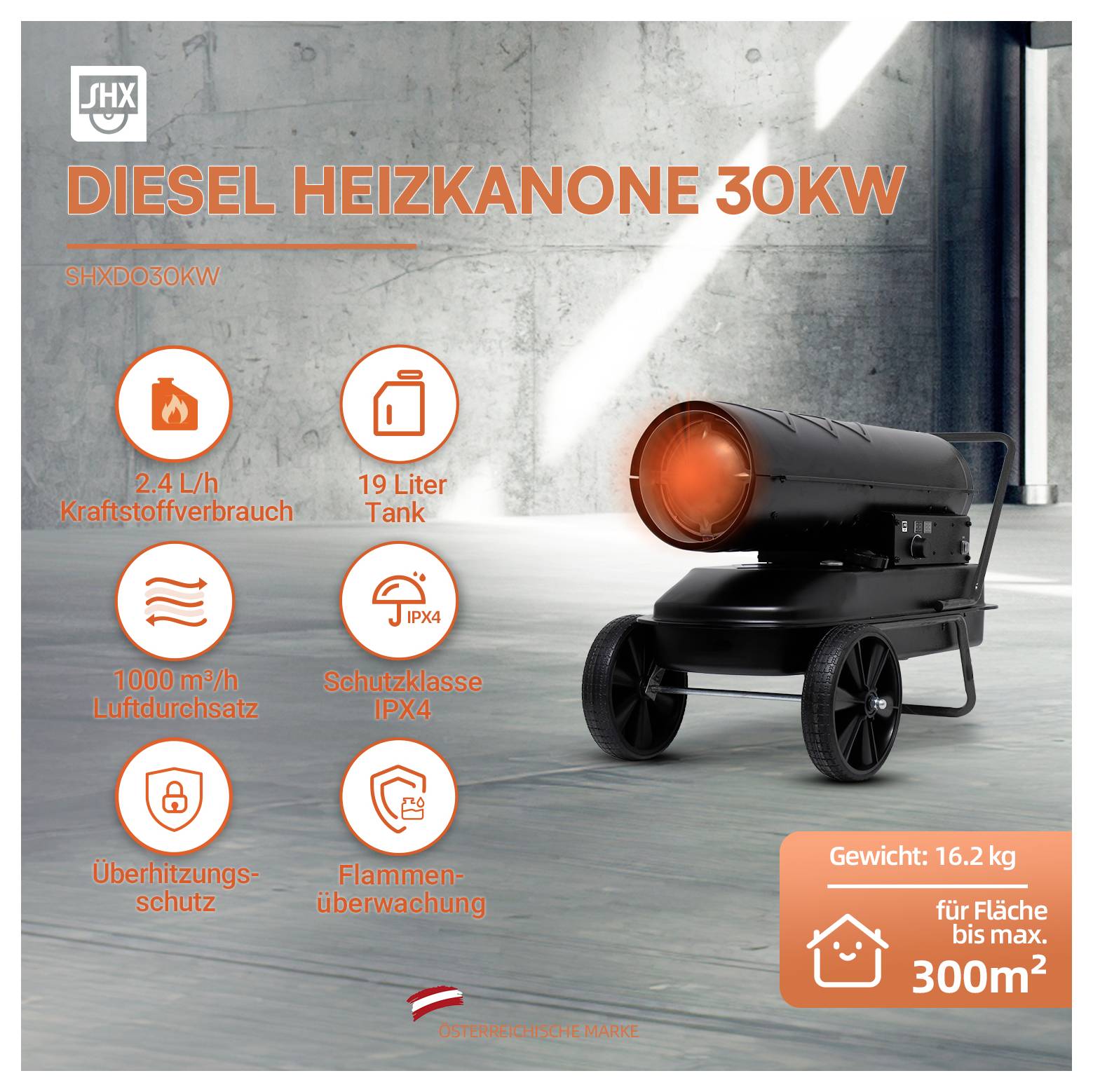 SHX SHXDO30KW ugradni grijač 30 kW crna-5