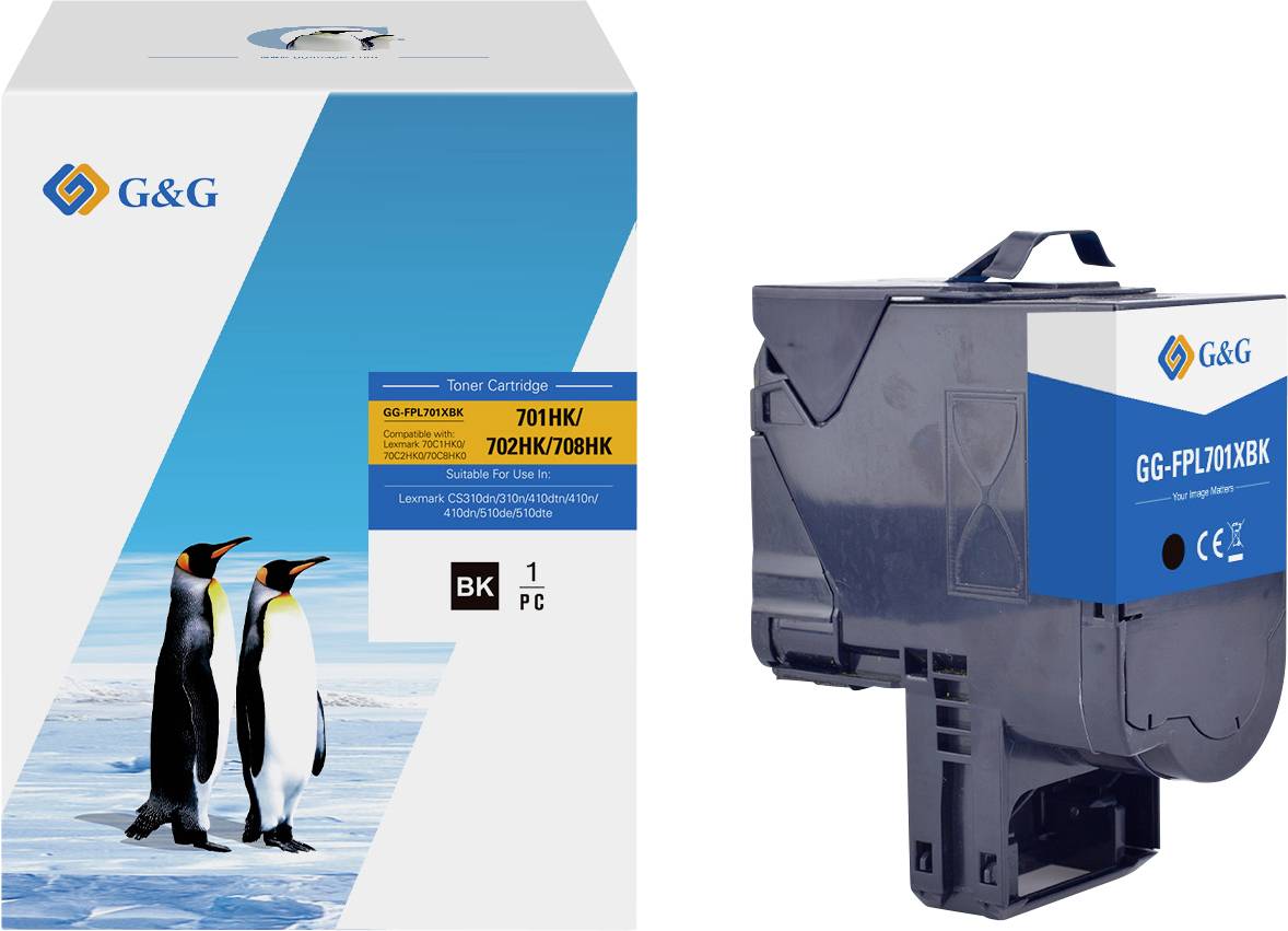 G&G Toner vervangt Lexmark 702HK/ 70C2HK0 Compatibel Zwart NT-FPL701XBK