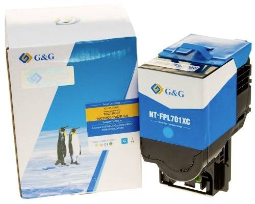 G&G Toner vervangt Lexmark 702HC/ 70C2HC0 Compatibel Cyaan 3000 bladzijden NT-FPL701XC