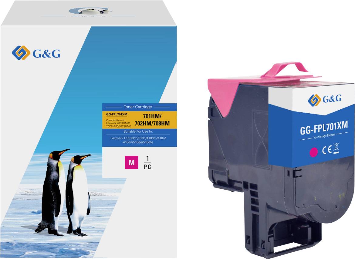 G&G Toner vervangt Lexmark 702HM/ 70C2HM0 Compatibel Magenta NT-FPL701XM