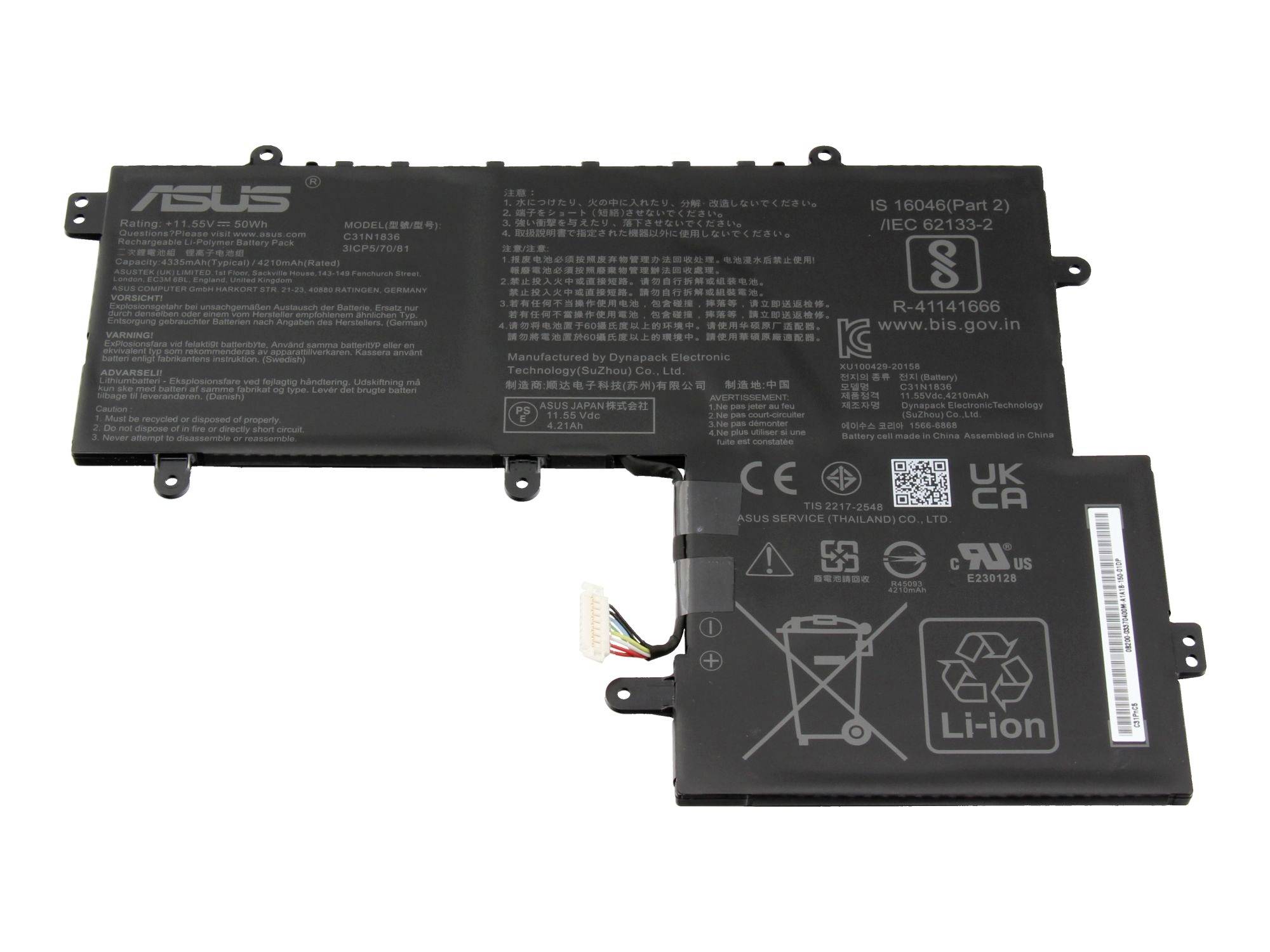 Asus Akku 0B200-03370400 0B200-03370400 Laptopaccu 11.55 V 4335 mAh Asus
