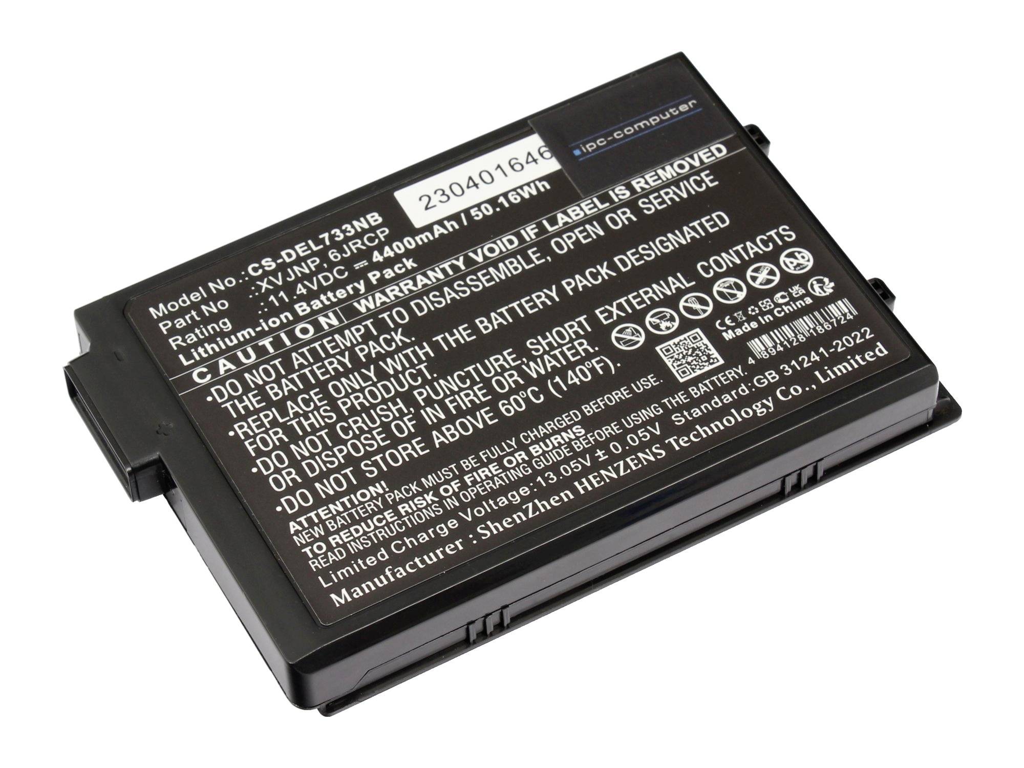 ipc-computer Akku 451-BCWQ REPLACE 451-BCWQ REPLACE Laptopaccu 11.40 V 4400 mAh IPC-Computer