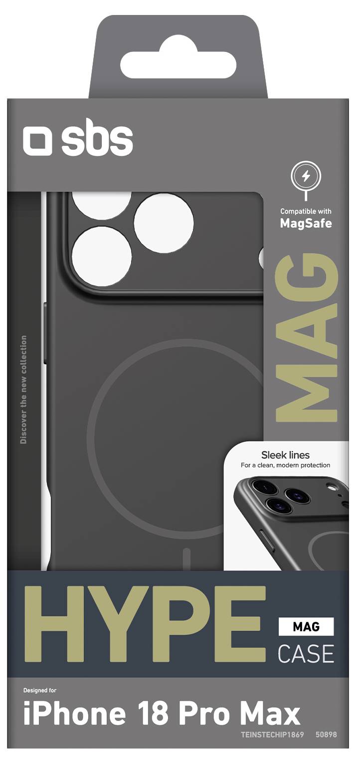 sbs mobile Hype Mag stražnji poklopac za mobilni telefon Apple iPhone 18 Pro Max, iPhone 17 Pro Max crna TEINSTECHIP1869-1