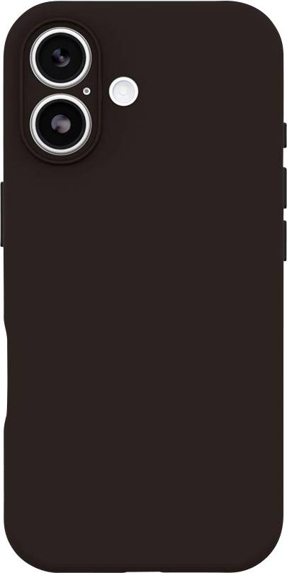 Tamno smeđa zaštitna futrola za leđa pametnog telefona s dva izreza za stražnje kamere i malim otvorom za bljeskalicu gornje lijeve strane.