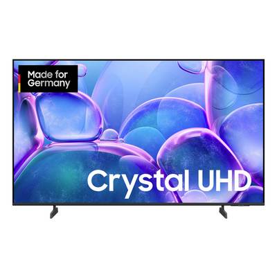 Samsung Crystal UHD TV s šarenim apstraktnim prikazom mjehurića i oznakom "Napravljeno za Njemačku"