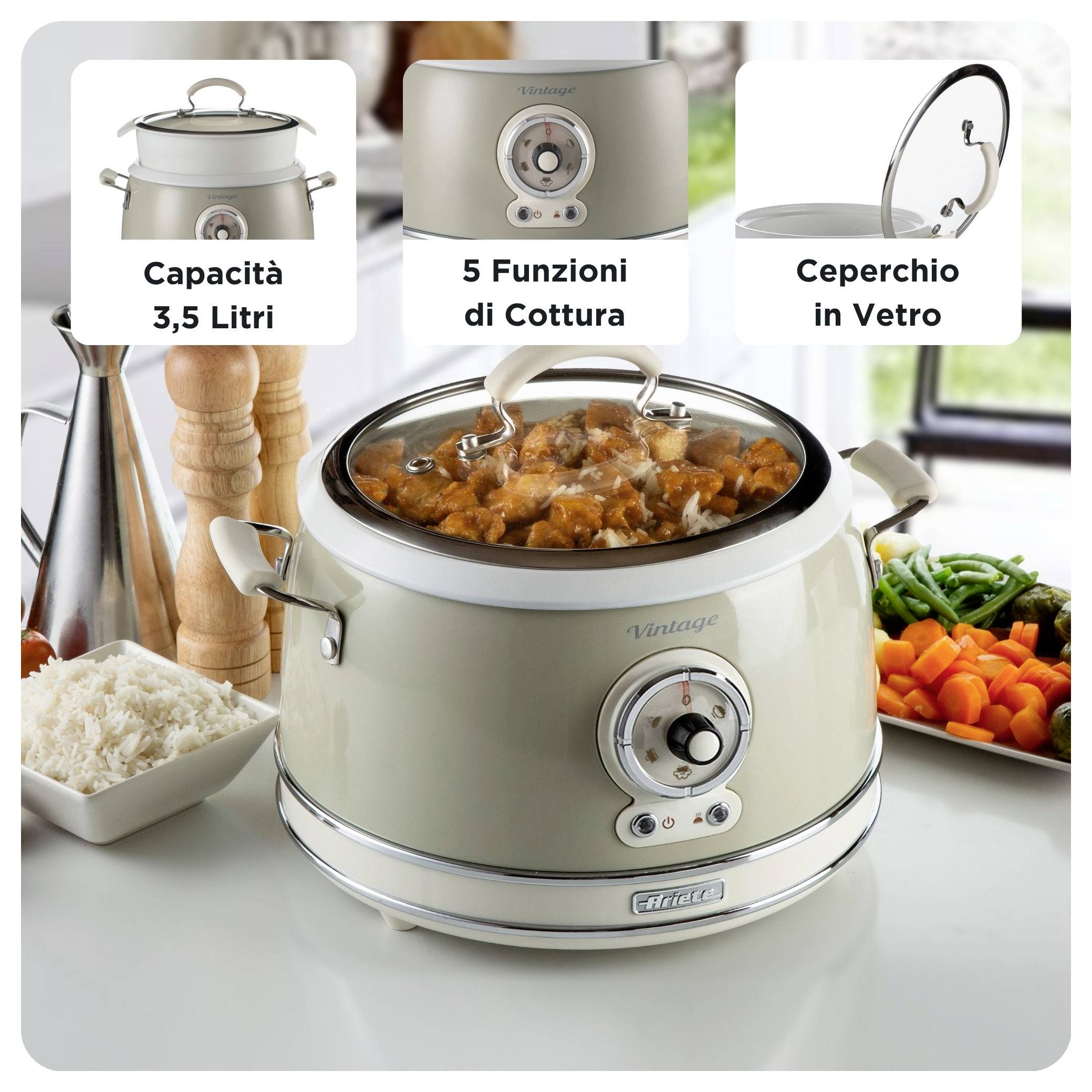 Ariete 00C290403AR0 višenamjensko kuhalo bež boja-9