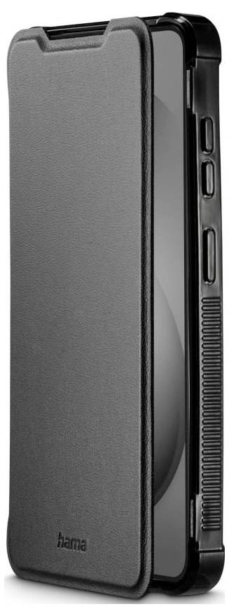 Crna futrola za tablet Hama s prednjom kopčom, prikazana zatvorena na bijeloj pozadini.