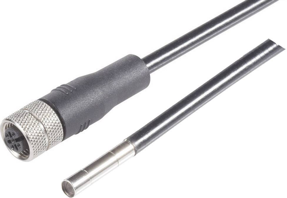 Crni kabel s okruglim utikačem i metalnim vrhom, vjerojatno pogodan za elektroničke uređaje ili senzore.