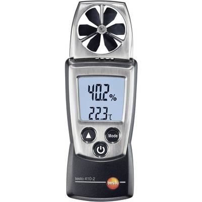 Digitalni anemometar prikazuje '40,2 %' i '22,3 °C', s tipkama za načine rada i uključivanje.