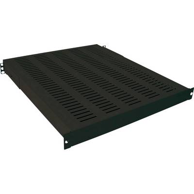 Metalni regal s ventilacijskim otvorima, pogodan za smještaj raznih uređaja ili komponenti u rack ormaru.