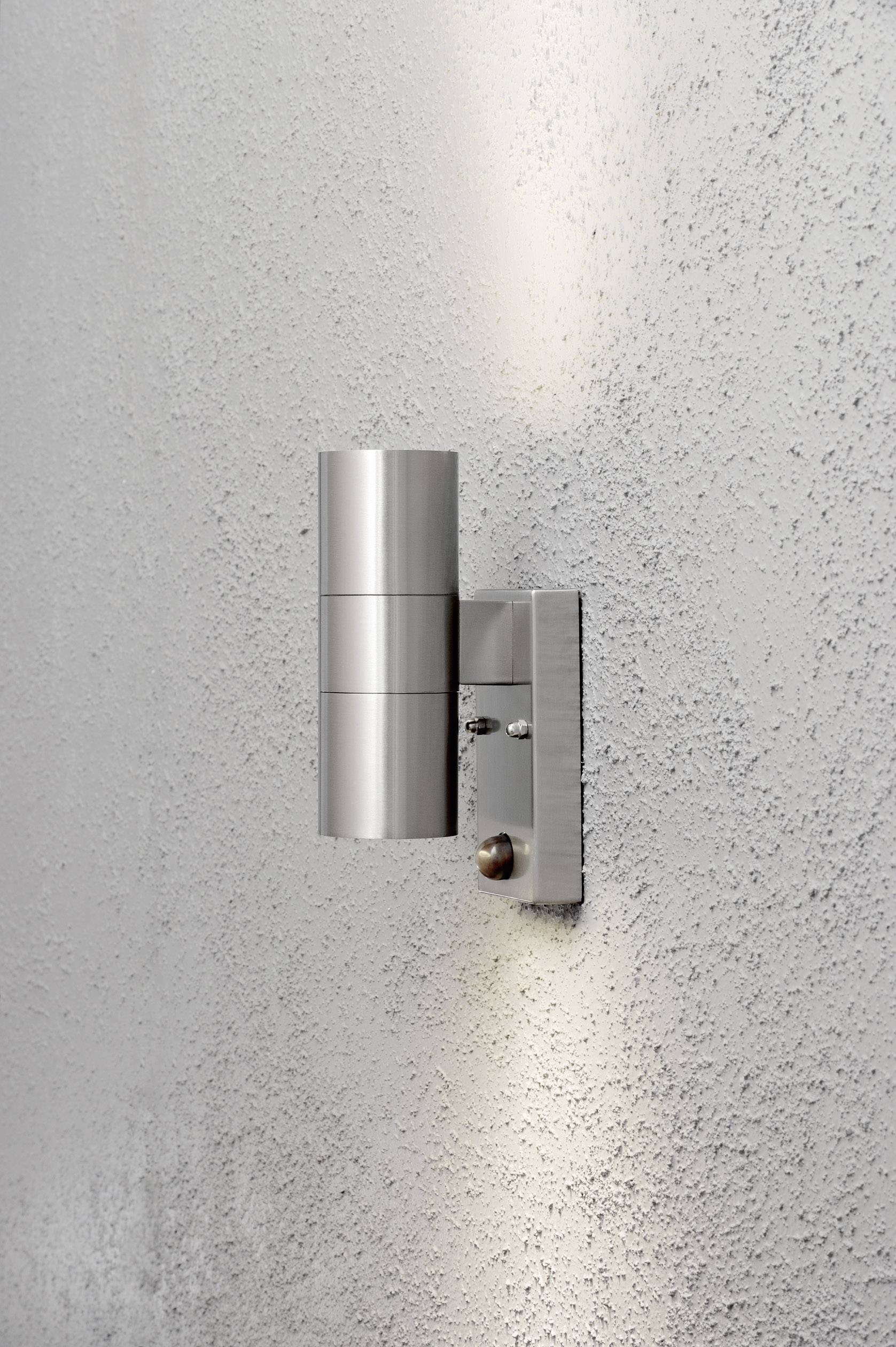 Konstsmide Modena 7542-000 Buitenlamp met bewegingsmelder (wand) Halogeen GU10 70 W RVS