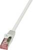 LogiLink CQ2012S RJ45 mrežni kabel, Patch kabel CAT 6 S/FTP 0.25 m siva vatrostalan, sa zaštitom za nosić 1 St.